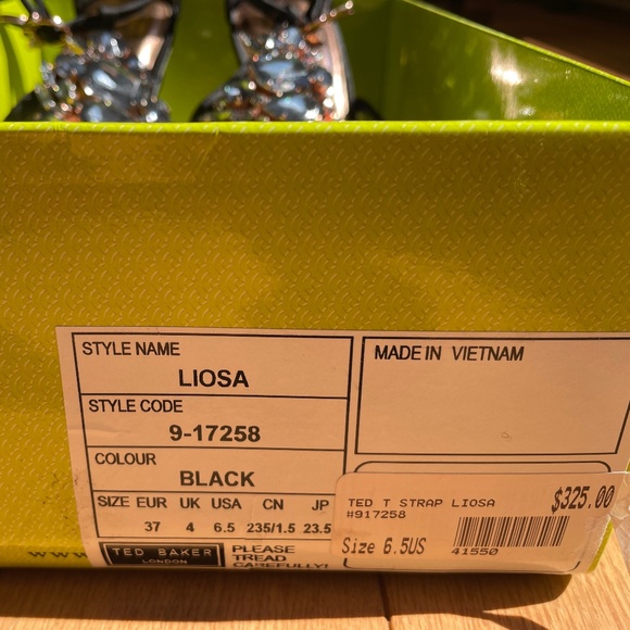 Gorgeous Brand New Ted Baker Liosa Strappy Jewelled Black Heels Shoes - Picture 14 of 16